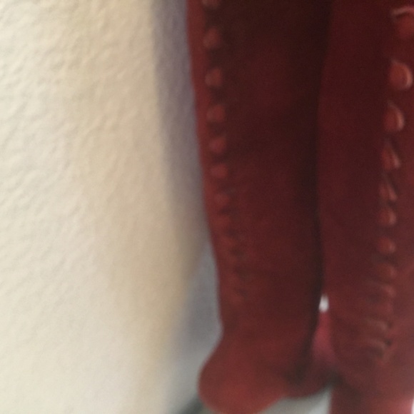 Via Spiga tall red suede.boots with sexy back button detailπ - Picture 14 of 16